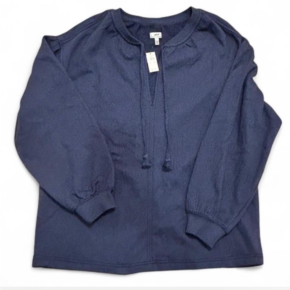 Aerie Deep Blue Blouse with Cute Tassle Details, NWT, Size Small - Picture 5 of 7